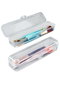 Hermia Organizador de Maquillaje Transparente de Plástico con Compartimentos, 7 x 24 x 4.5 cm